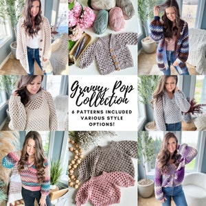 CROCHET PATTERN EBOOK / Granny Pop Garment Collection Ebook 6 crochet sweater patterns