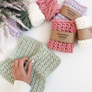 CROCHET PATTERN & VIDEO/ The Honey Weave Dishcloth Pattern, Easy Textured Cotton Washcloth, Beginner Friendly, Kitchen Crochet, Pdf imagen 9