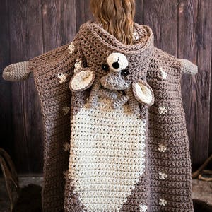 CROCHET PATTERN Woodland Deer Blanket Hooded Woodland Deer Blanket Crochet Pattern MJ's Off The Hook Design image 5