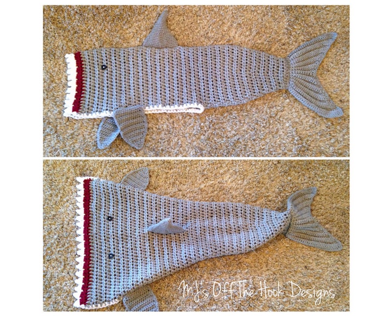 CROCHET PATTERN Shark Blanket Pdf Digital Download Bulky & Quick Shark Blanket Crochet Pattern by MJ's Off The Hook Designs image 10