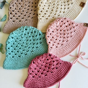 CROCHET PATTERN/ Wallflower Granny Stitch Hat, Crochet Bucket Hat Pattern, Crochet Summer Hat Pattern 画像 7