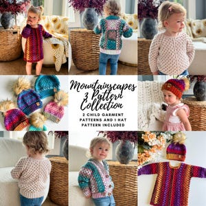 CROCHET PATTERN EBOOK/ Children's Mountainscape Collection, 3 pattern Crochet Pattern Ebook