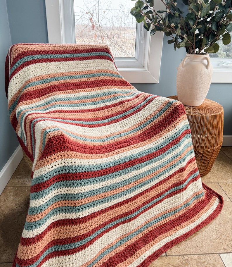CROCHET PATTERN/ Star Stitch Striped Crochet Blanket Pattern, Sahara Stripes Blanket Pattern, Star Stitch Blanket Pattern image 4