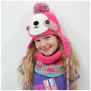 CROCHET PATTERN Sloth Hat, Cowl and Mitten Set image 2