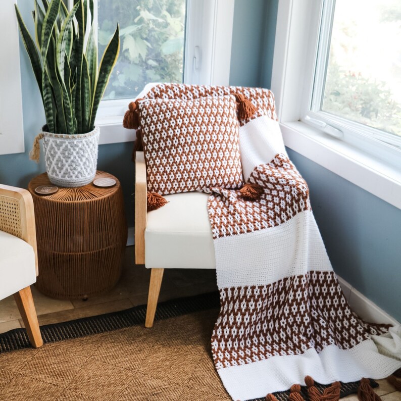 CROCHET PATTERN / Desert Dunes Mosaic Pillow image 7