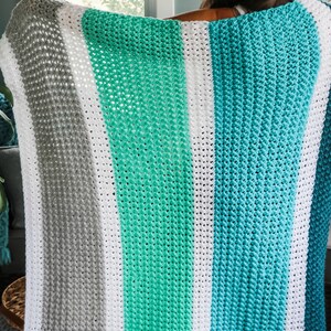 CROCHET PATTERN Calming Stripes Throw Blanket image 8