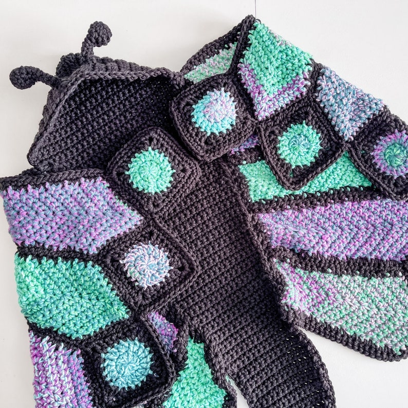 CROCHET PATTERN Hooded Butterfly Blanket image 1