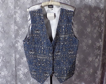 Vintage 1990s Beaded Rayon Vest | 90s Zoog | Size Large | As Is |