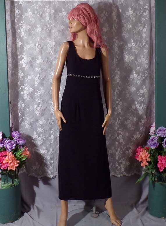 Vintage 1990s Y2K Black Prom Dress | 90s Evening … - image 4
