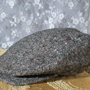 Vintage 70s Flat Cap 1970s Tweed English Hunting Preppy Classic Flat Hat