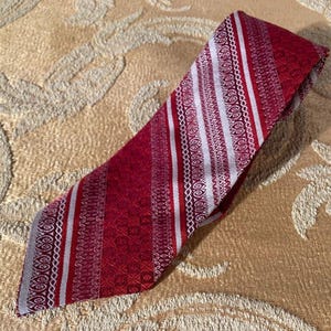Vintage 70s Wide Necktie 1970s Red Retro Groovy Hipster Anchor Man Tie