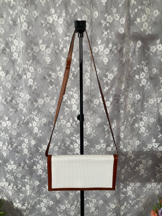 Vintage 1980s White Leather Purse | Late 80s Whit… - image 2