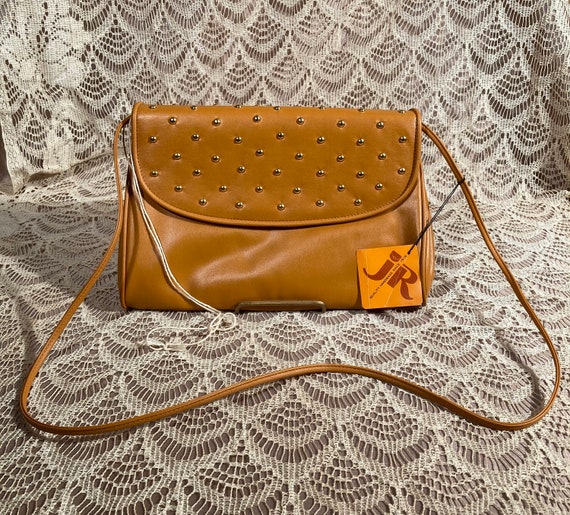 Vintage 1970s Studded Tan Purse 70s Dead Stock Julius 