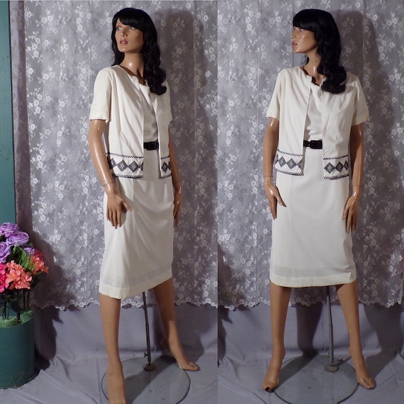 Vintage 1960s White Dress with Matching Jacket | … - image 1