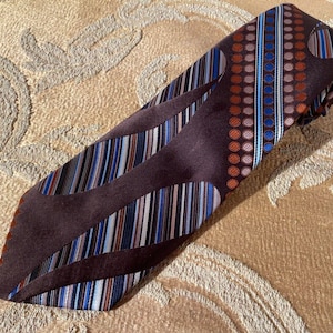 Vintage 70s Necktie 1970s Wide Fat Groovy Retro Polyester Anchor Man Tie