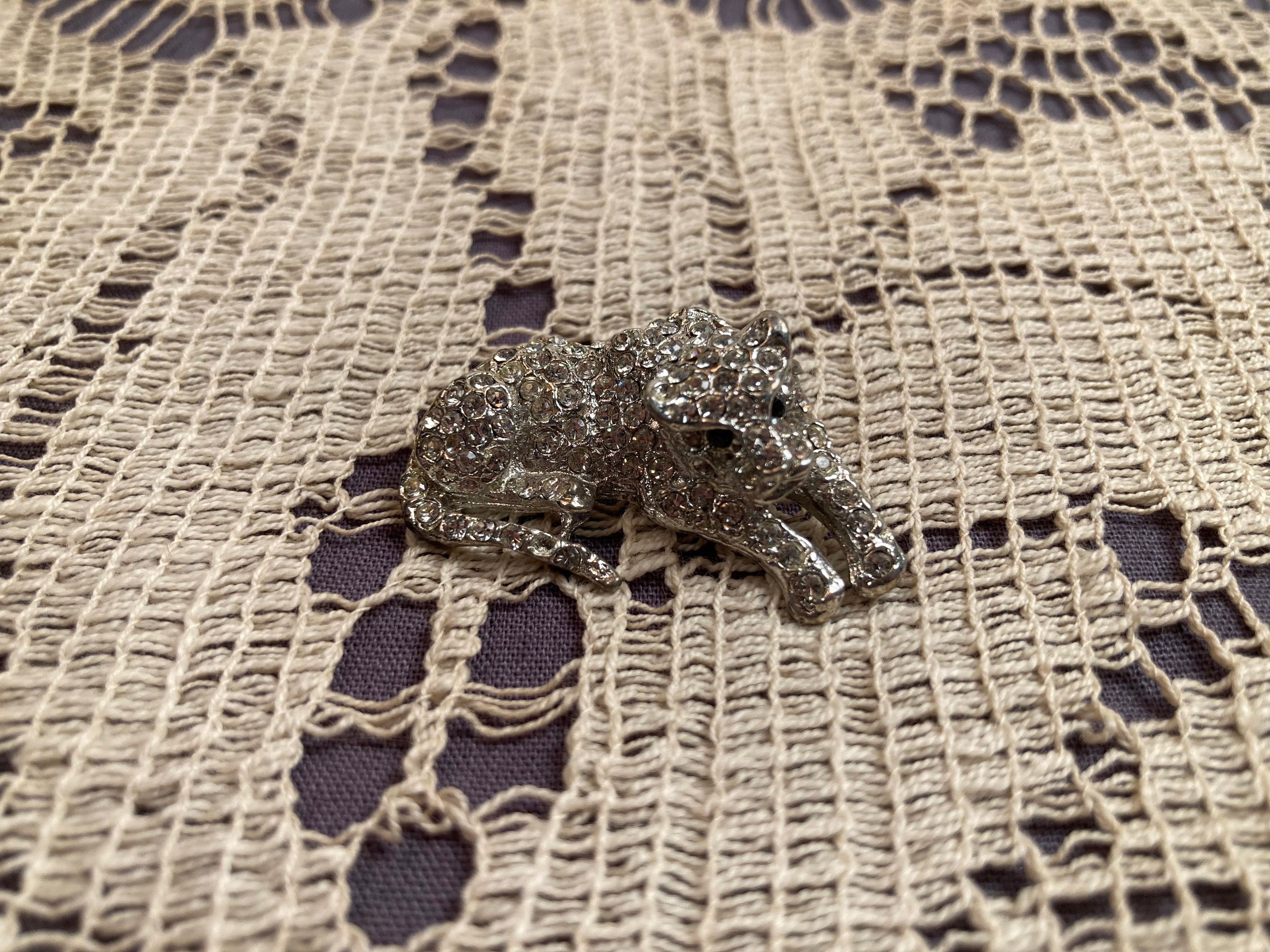 Broche Vintage Style Art Déco Des Années 80 - Argenté - Alliage - Occasion