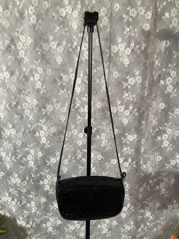 Vintage 1980s Black Mesh Purse | 80s Cocktail Bag… - image 6