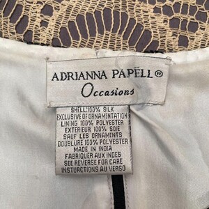 Adrianna Papell Occasions Blouse Vintage 90s Silk Beaded Art Nouveau Size Medium image 4