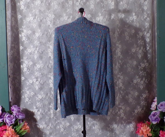 Vintage 1970s Turtleneck Sweater | 70s Blue Pullo… - image 2