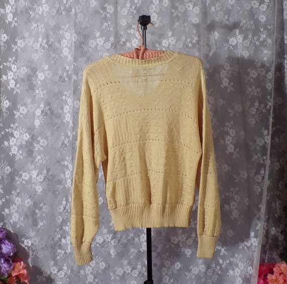 Vintage 1970s Mustard Yellow Sweater | 70s Kennet… - image 9