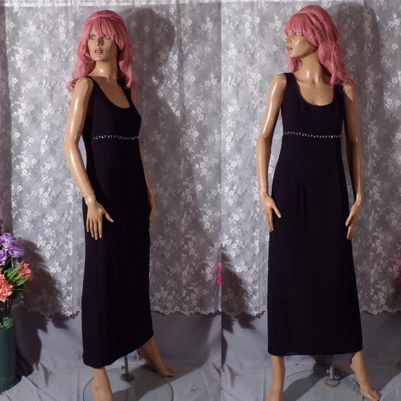 Vintage 1990s Y2K Black Prom Dress | 90s Evening … - image 1