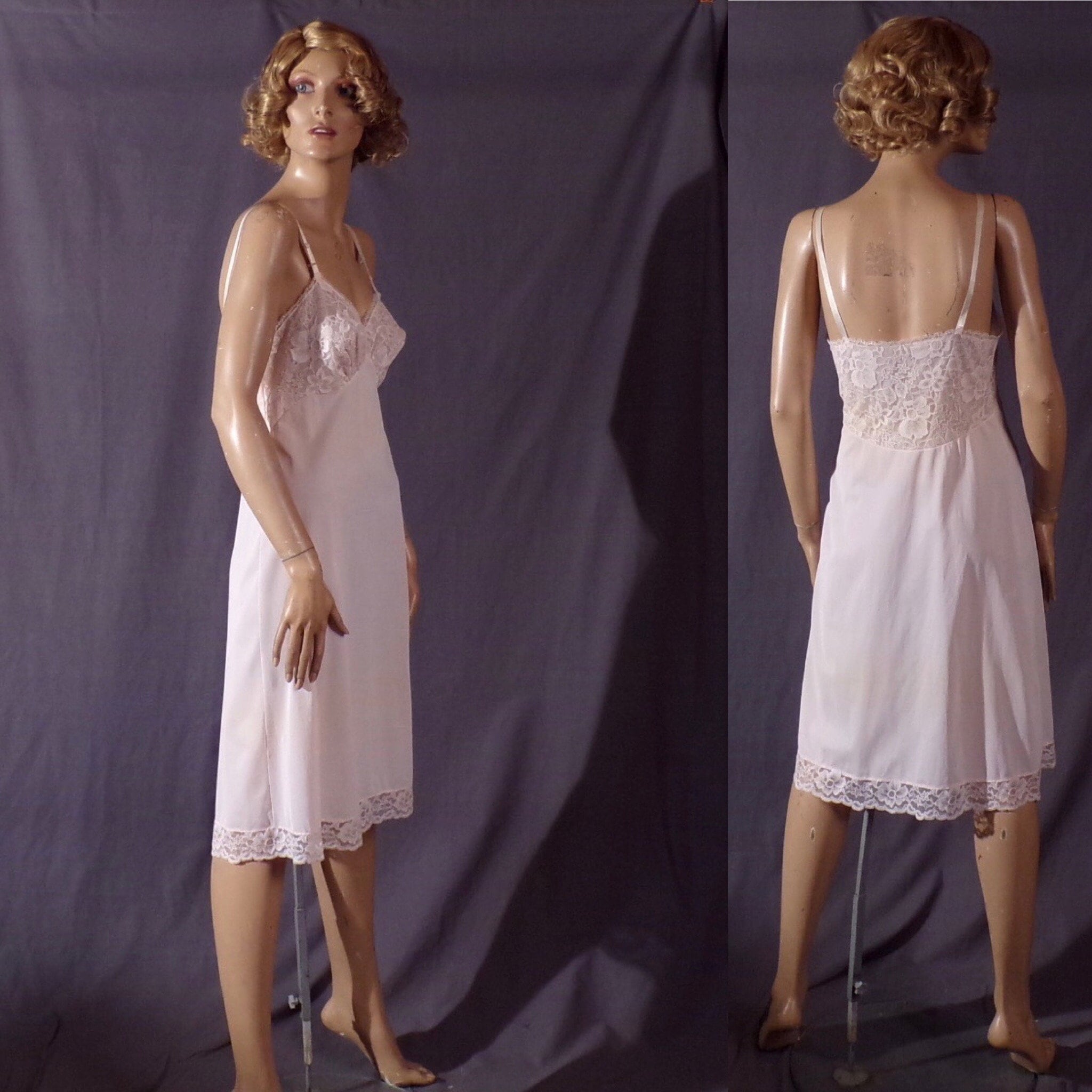 Vintage 1950s Slip 50s Dress Slip Pink Nylon Vanity | Etsy