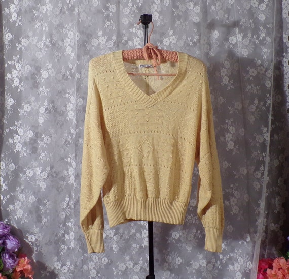 Vintage 1970s Mustard Yellow Sweater | 70s Kennet… - image 8