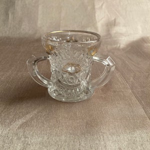 Vintage 1930s Cut Glass Loving Cup | 30s Home Decor | As Is |