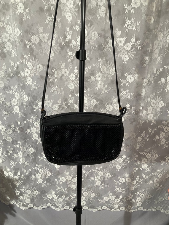 Vintage 1980s Black Mesh Purse | 80s Cocktail Bag… - image 2