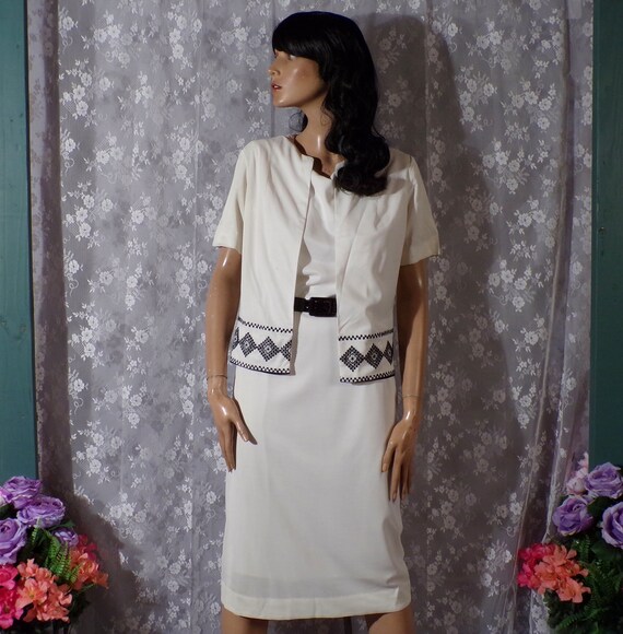 Vintage 1960s White Dress with Matching Jacket | … - image 3