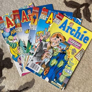 Vintage 90s Archie Comic Lot 1990s Set of 5 Archie Andrews Betty Cooper Veronica