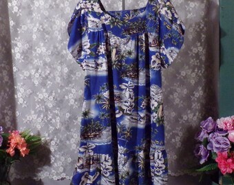 Jade Fashions Hawaiianer Kleid Muu Muu Tropischer Urlaub Urlaubsort Wear Gr. 3XL