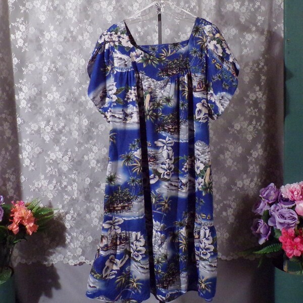 Jade Fashions Hawaiian Dress Muu Muu Tropical Vacation Resort Wear Size 3XL