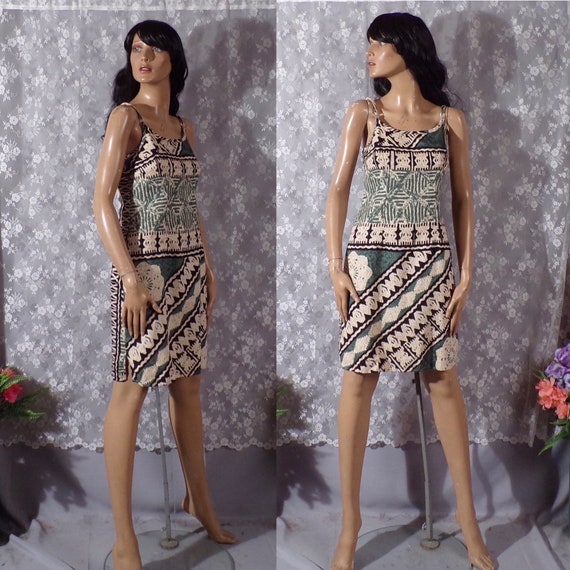 Vintage 1990s Hawaiian Mini Dress 90s Hilo Hattie… - image 1