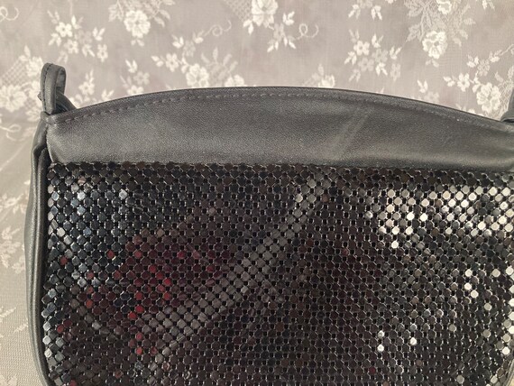 Vintage 1980s Black Mesh Purse | 80s Cocktail Bag… - image 5