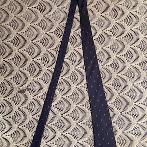 Vintage 80s Silk Necktie 1980s Christian Dior Navy & Red Classic Retro Hip Tie