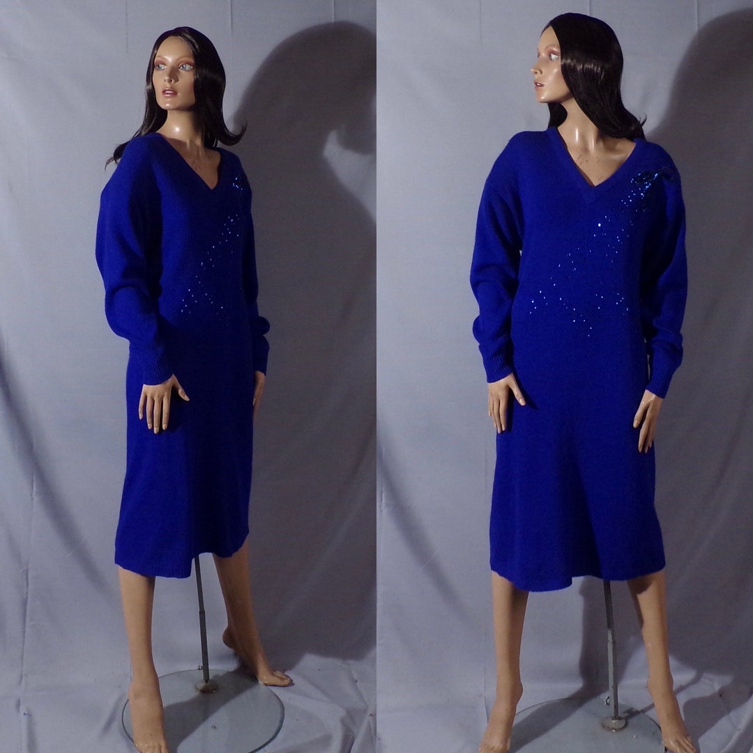 Vintage 80s Oversized Sequin Blouse Black Blue Green Purple 8 10