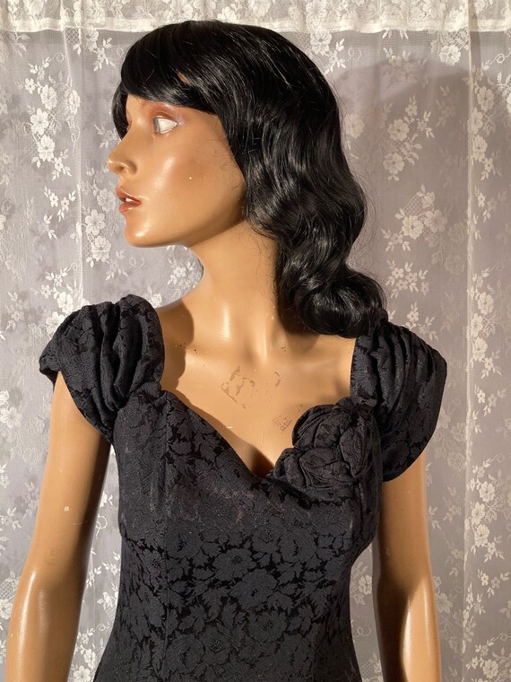 Vintage 1980s Black Party Dress with Crinoline 80… - image 6