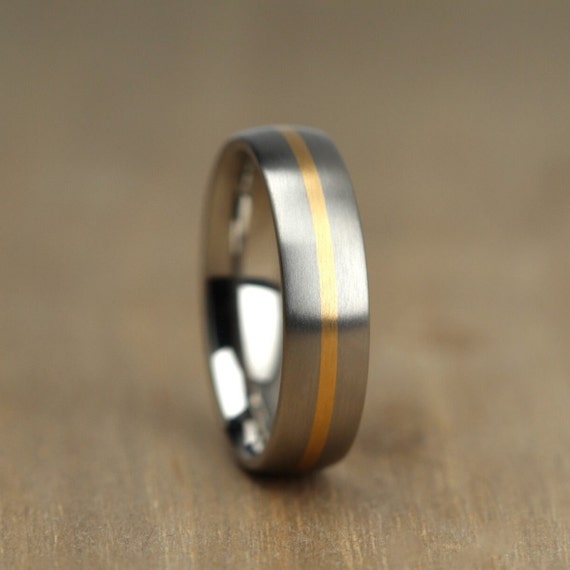 Brushed inlay deals wedding ring