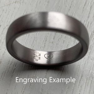 Tantalum Wedding Ring, in 3mm to 7mm width. Matt/Satin Finish, Slight Dome, Comfort Fit with FREE Engraving mans tantalum Wedding Band image 7