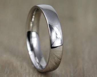 Polished Titanium wedding ring band, 3mm to 8mm widths available with Comfort Fit and FREE Engraving. Polished/Brushed/Matt finishes