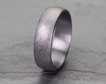 Tantalum Wedding Ring Band, in 3 to 8mm width. Swirl Matte/brushed Finish, Comfort Fit with FREE Personalisation! Wedding/Engagement Band