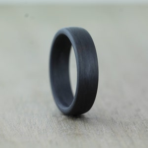 Carbon Fibre Wedding Ring with FREE engraving! Carbon Fiber wedding Band. Black wedding ring