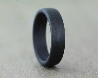 Carbon Fibre Wedding Ring with FREE engraving! Carbon Fiber wedding Band. Black wedding ring