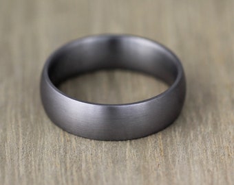Tantalum Wedding Ring, in 3mm to 7mm width. Matt/Satin Finish, Slight Dome, Comfort Fit with FREE Engraving! mans tantalum Wedding Band