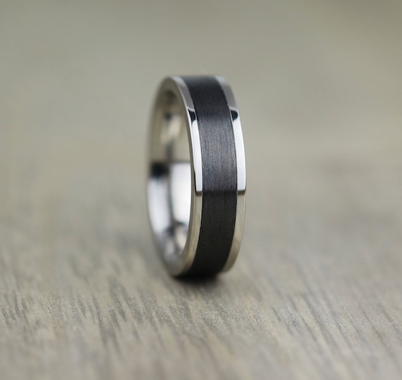 Carbon fibre and 2024 titanium wedding ring