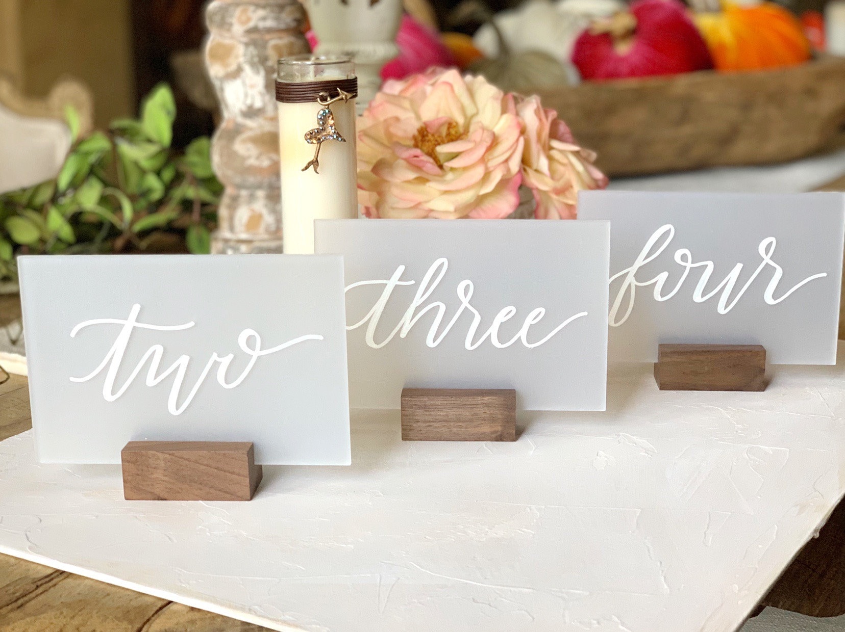 Acrylic table numbers Frosted Acrylic Table Numbers Hand Etsy