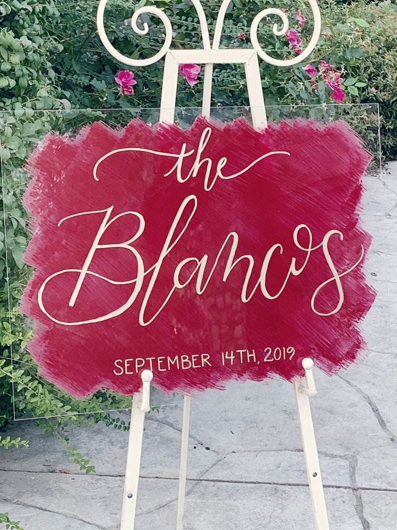 Hand Painted Acrylic Signs Wedding Welcome Sign Custom Etsy