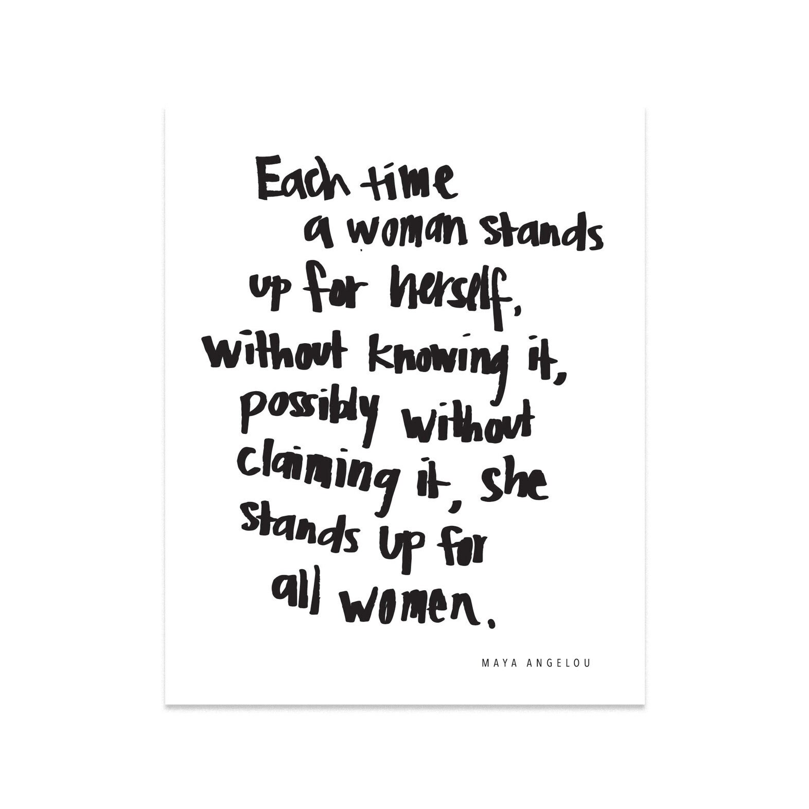 Happy Women S Month Quotes Maya Angelou Stand Up For Women 8X10 Print International - Etsy