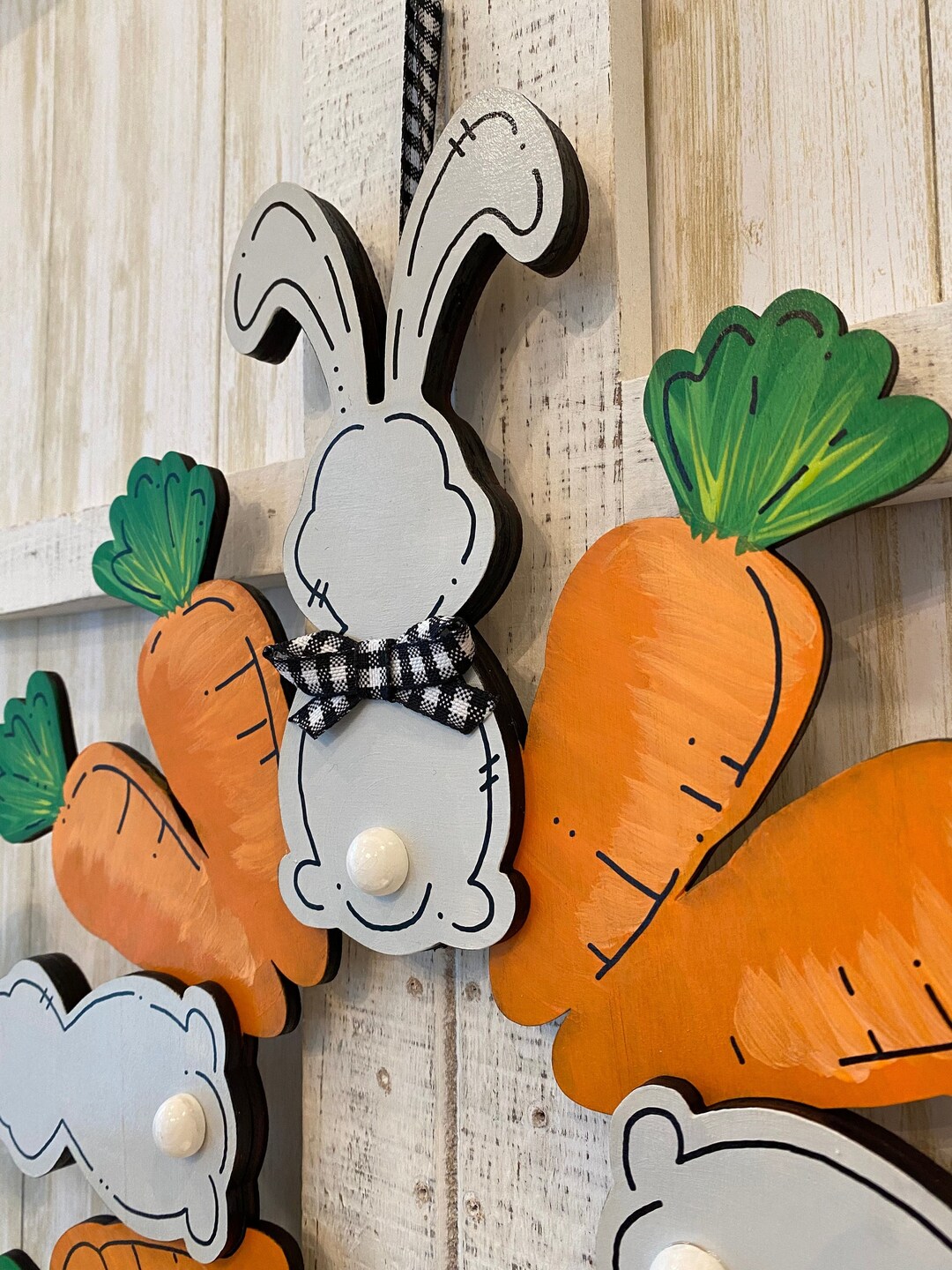 EASTER Bunny & Carrots Door Hanger - Etsy